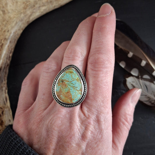Bold #8 Mine Turquoise Ring - 8.25