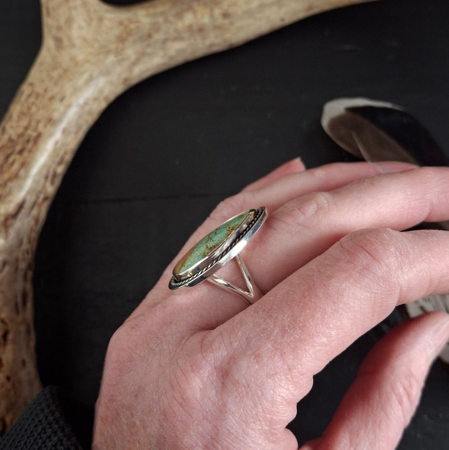 Bold #8 Mine Turquoise Ring - 8.25