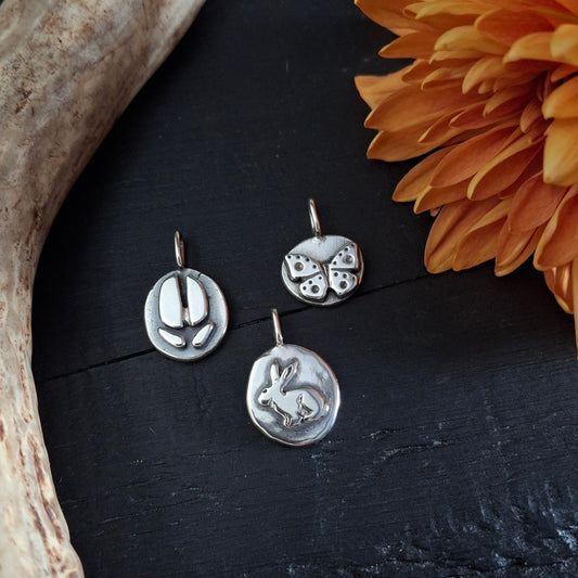 Nature-Inspired Charms from Reclaimed Sterling Silver