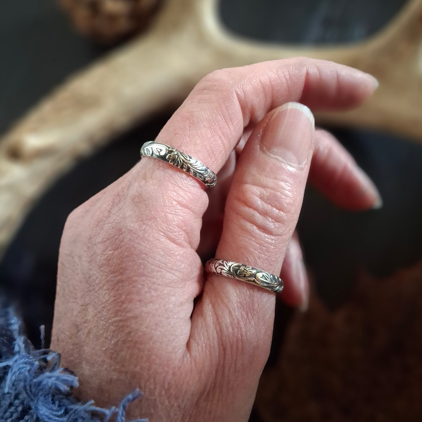 Sterling Silver Floral Ring