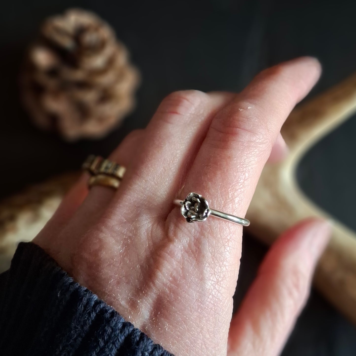 Succulent Ring | Sterling Silver | Size 8
