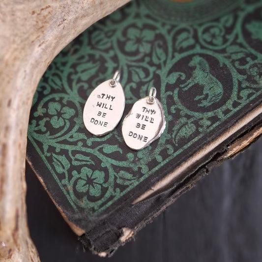 Thy Will Be Done Charm | Hand-Stamped Sterling Silver | Meaningful Faith Jewelry