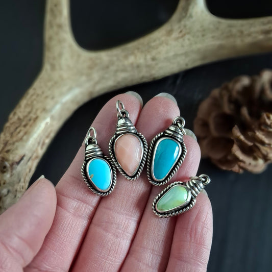 Vintage Christmas Tree Lightbulb Pendants | Sterling Silver | Choose Your Stone