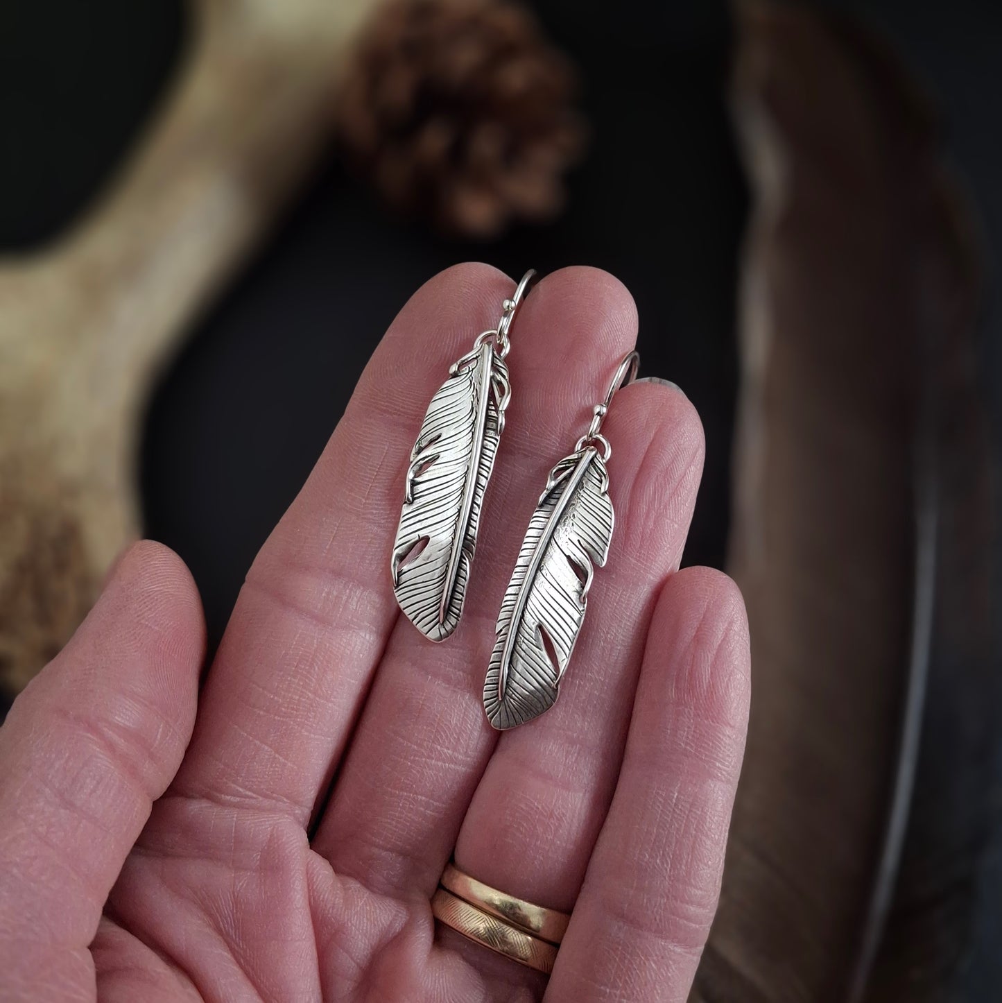 Silver Feather Earrings | Sterling Silver | Above and Below Collection