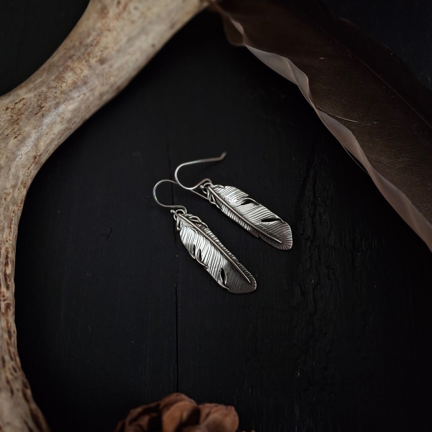 Silver Feather Earrings | Sterling Silver | Above and Below Collection