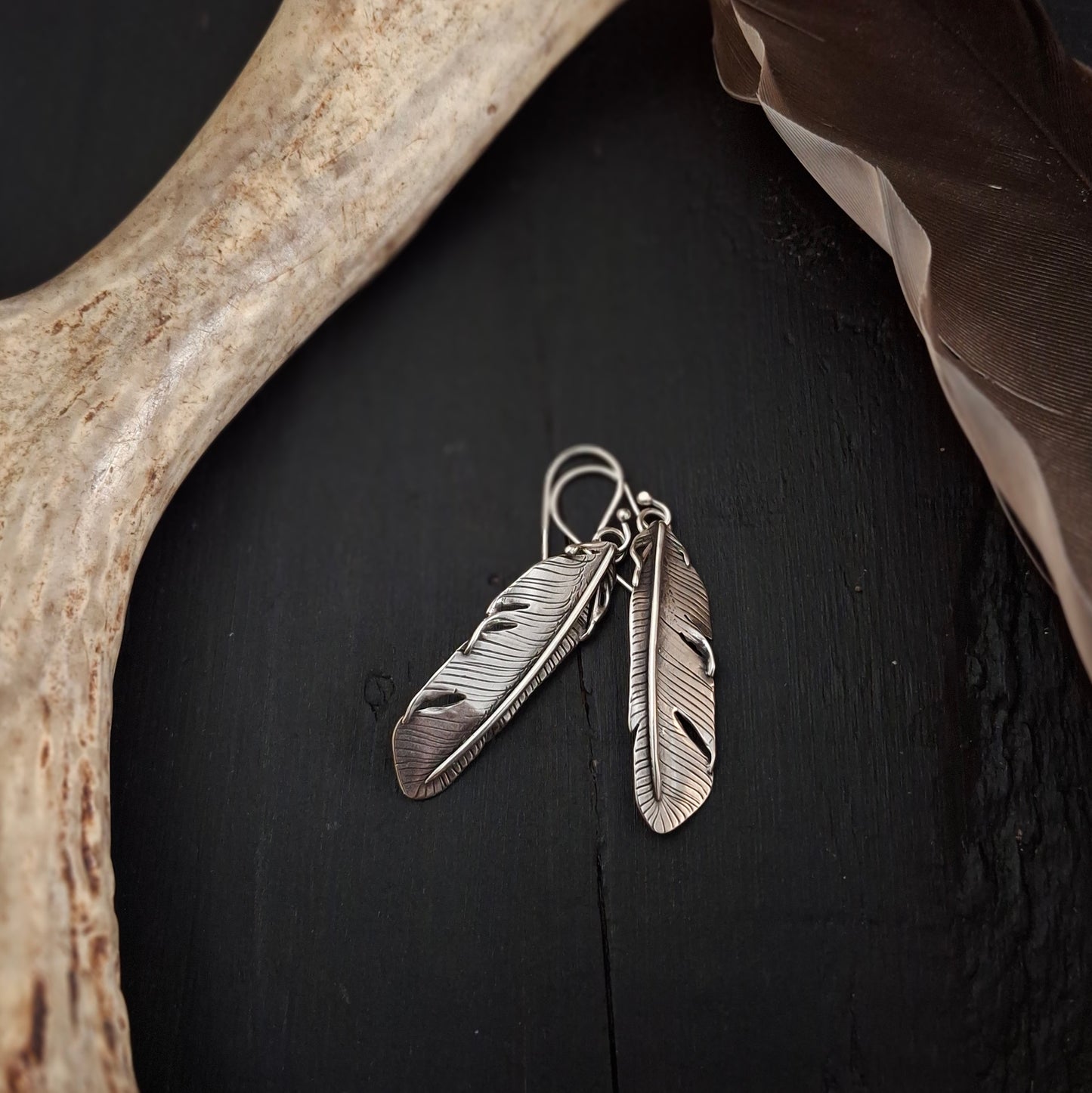 Silver Feather Earrings | Sterling Silver | Above and Below Collection