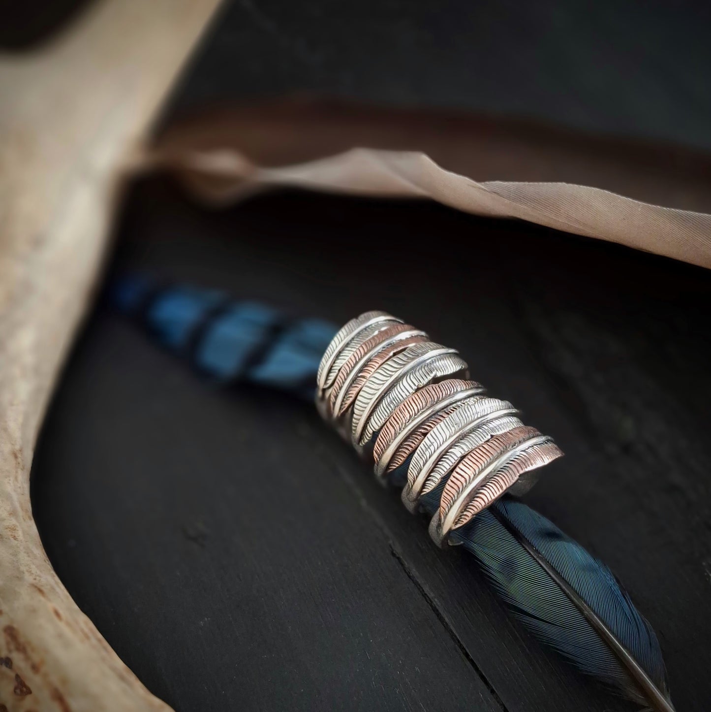 Feather Stacking Ring | Sterling Silver and Copper | Above and Below Collection