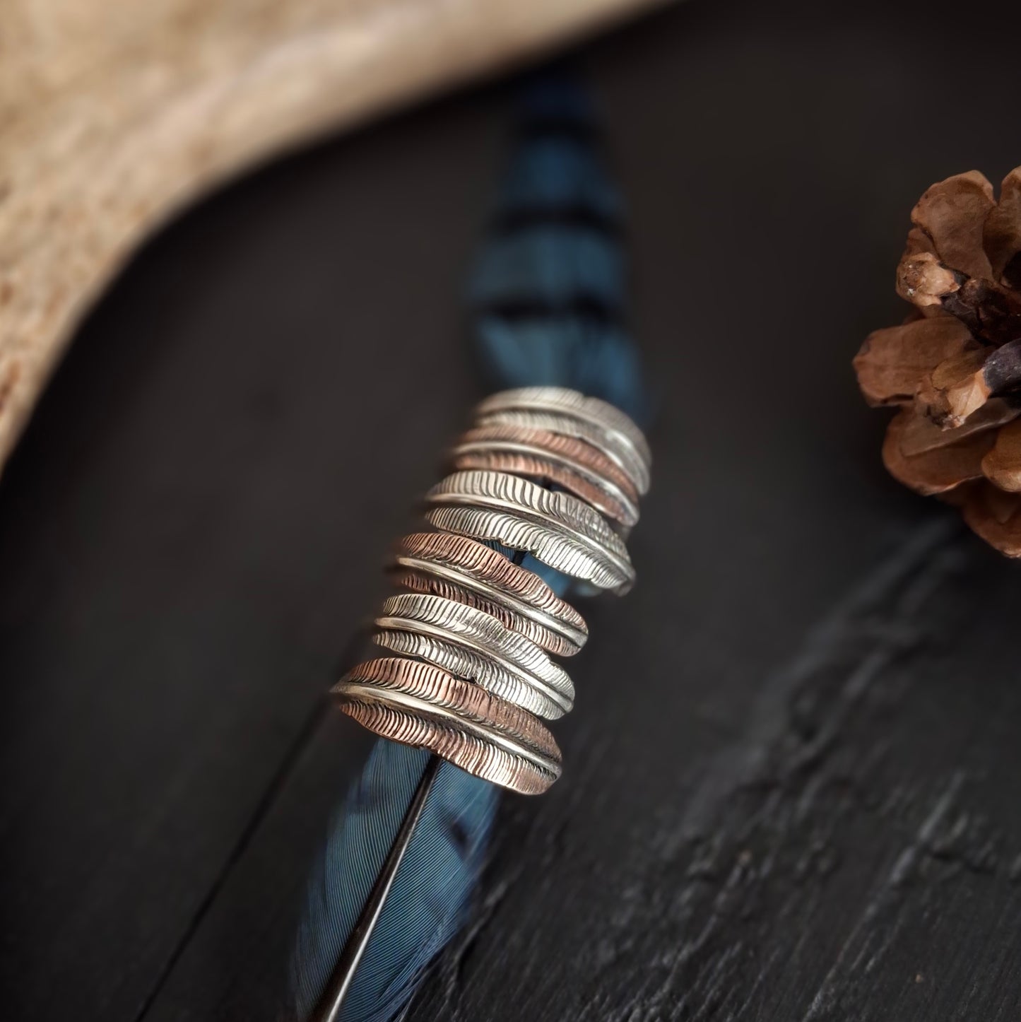 Feather Stacking Ring | Sterling Silver and Copper | Above and Below Collection