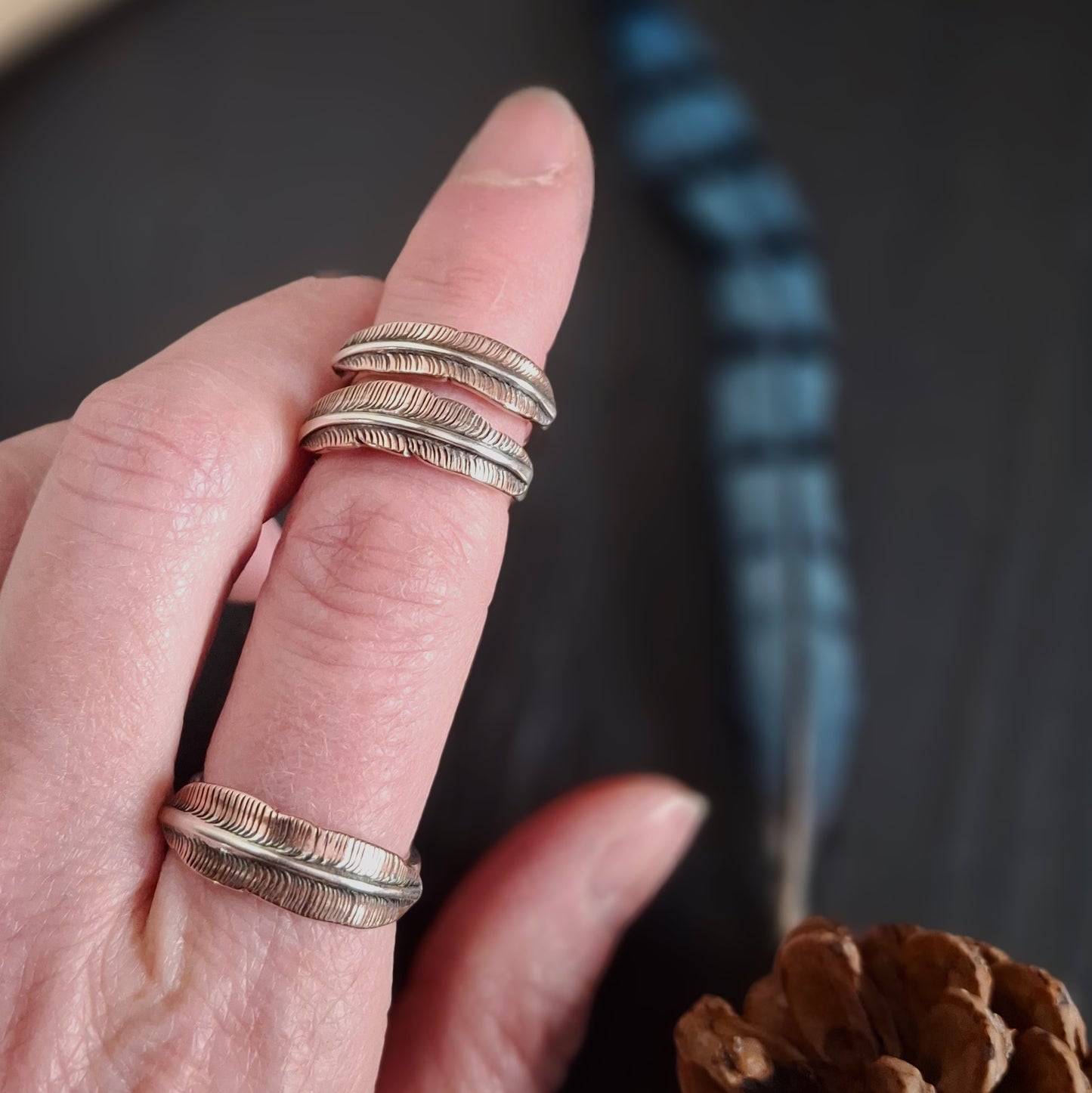Feather Stacking Ring | Sterling Silver and Copper | Above and Below Collection