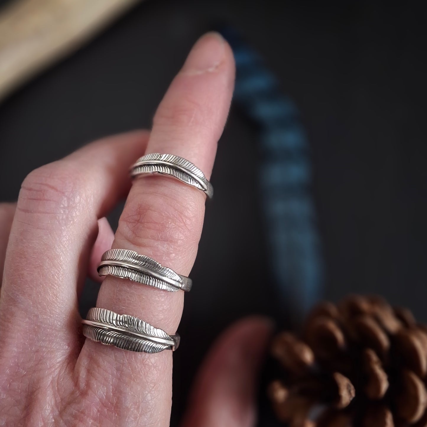 Feather Stacking Ring | Sterling Silver and Copper | Above and Below Collection