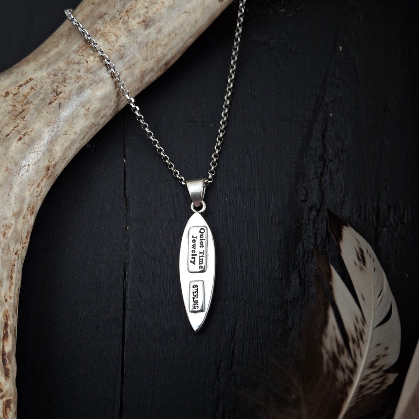 Deer Track Feather Pendant | Sterling Silver and Copper | Above and Below Collection