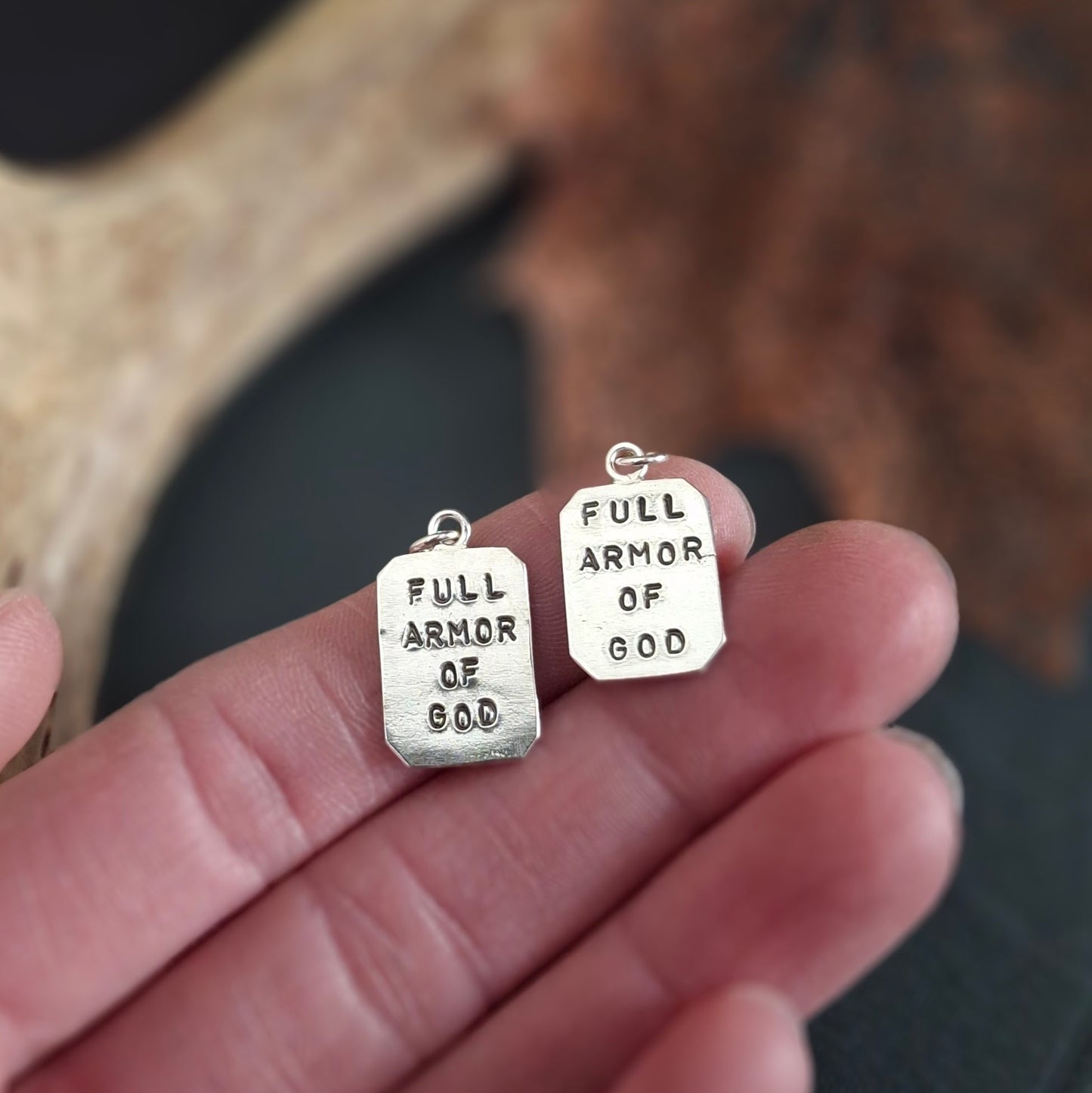 Full Armor of God Charm | Hand-Stamped Sterling Silver