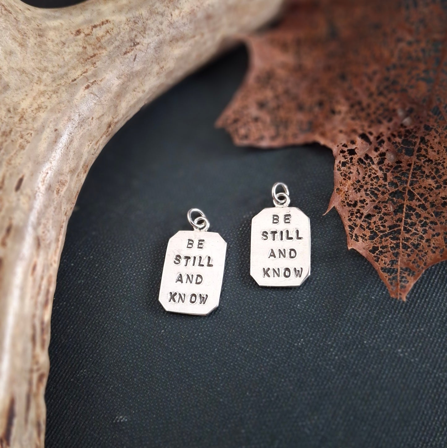 Be Still and Know Charm Necklace | Hand-Stamped Sterling Silver