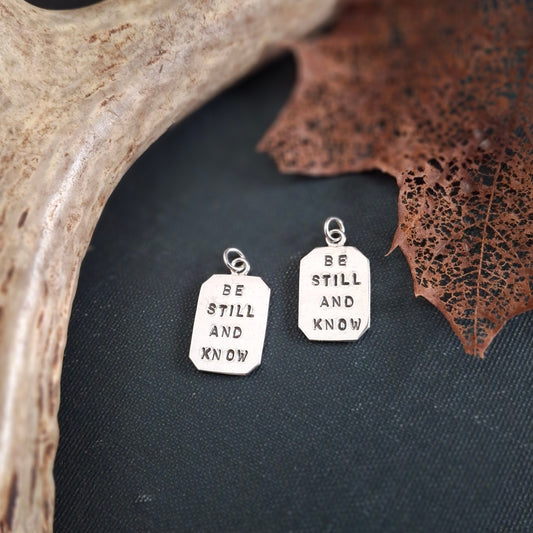 Be Still and Know Charm Necklace | Hand-Stamped Sterling Silver