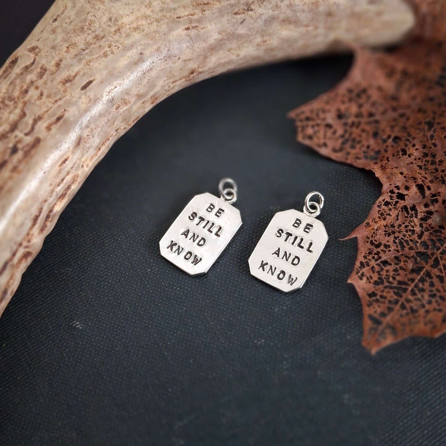 Be Still and Know Charm Necklace | Hand-Stamped Sterling Silver