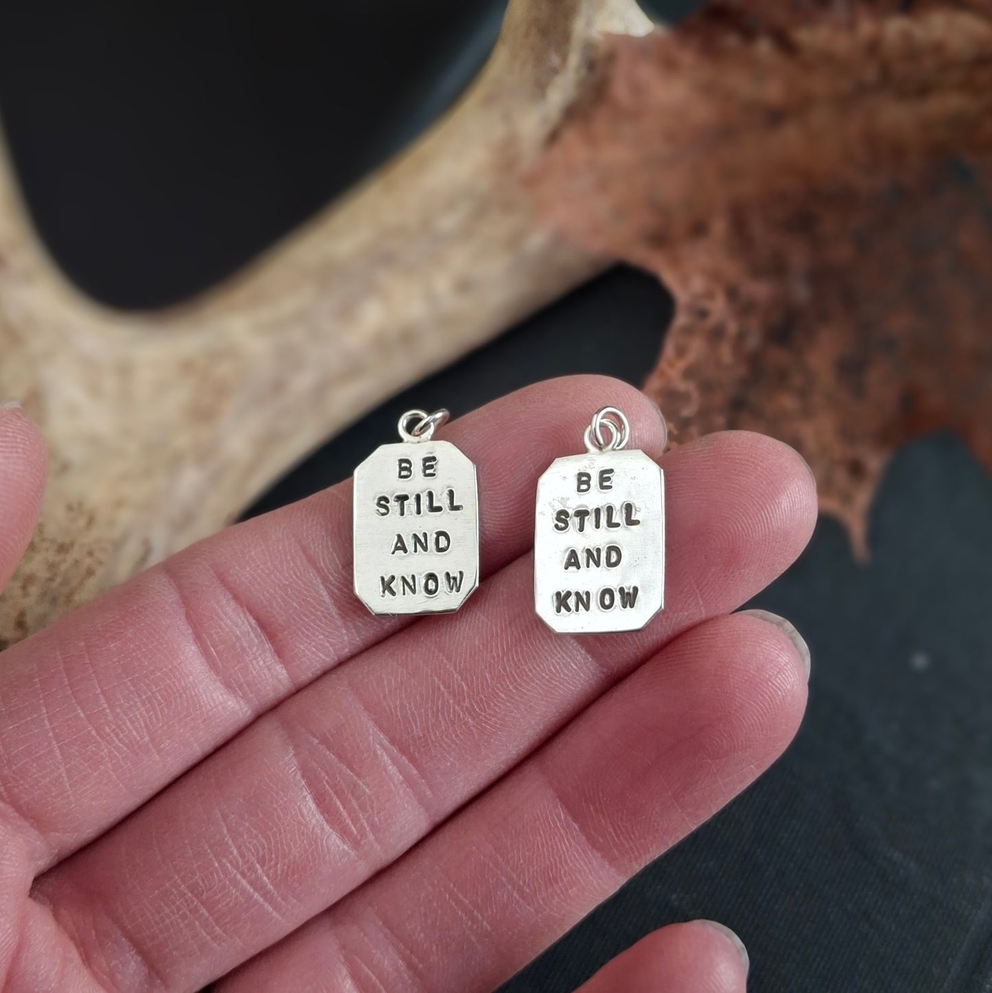 Be Still and Know Charm Necklace | Hand-Stamped Sterling Silver
