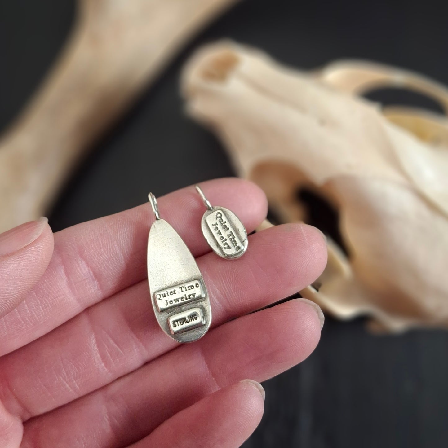 Coyote Track and Variscite Pendant | Sterling Silver | Above and Below Collection