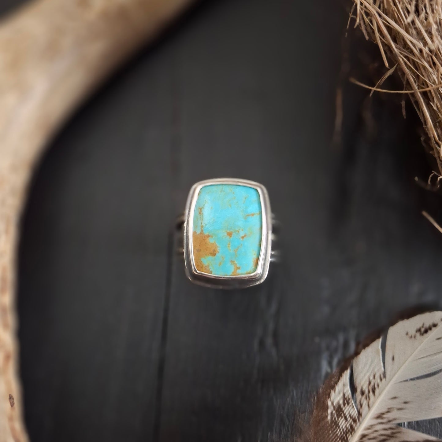 Kingman Turquoise Cross Ring | Sterling Silver | Above and Below Collection