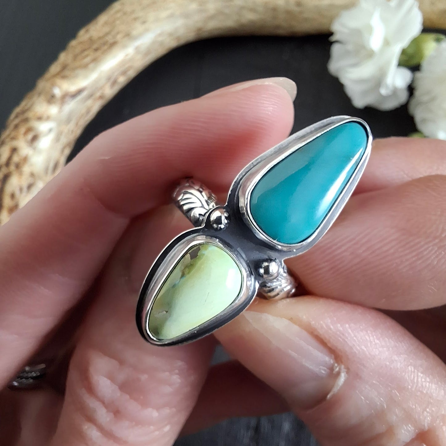 Sonoran Gold and Carico Lake Turquoise Ring | Sterling Silver | Spring Collection