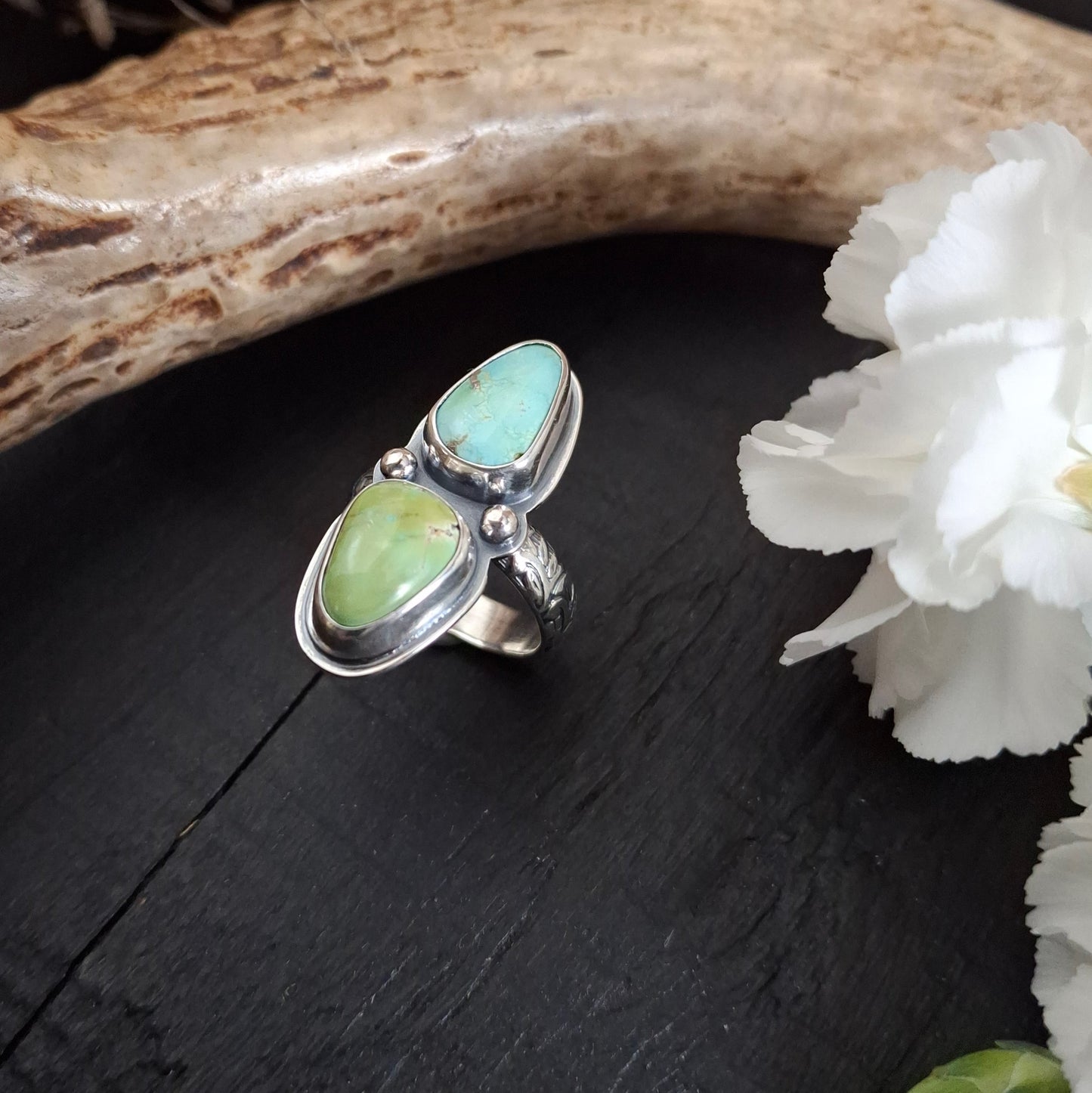 Sonoran Gold Turquoise Ring | Sterling Silver | Spring Collection