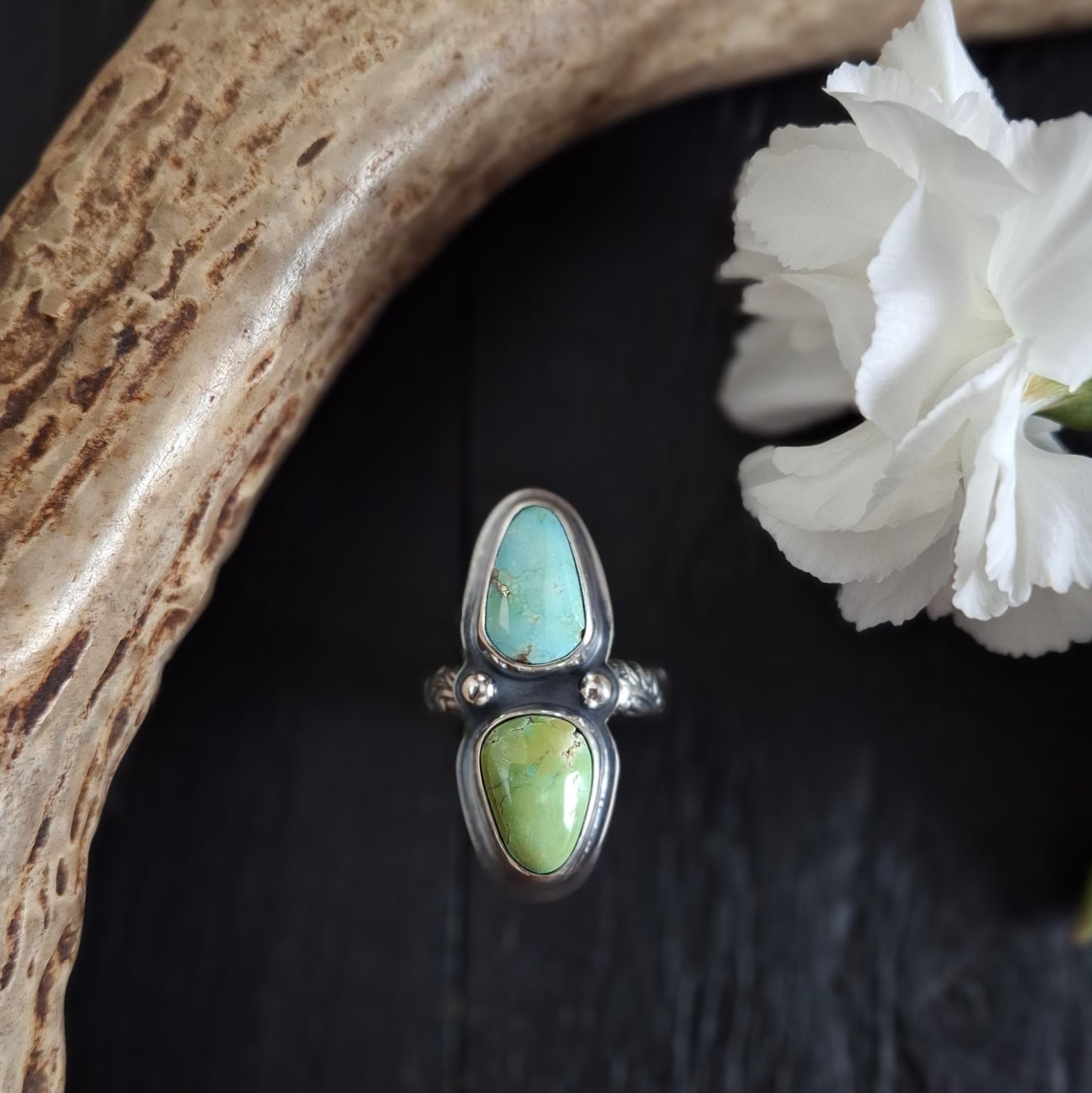 Sonoran Gold Turquoise Ring | Sterling Silver | Spring Collection