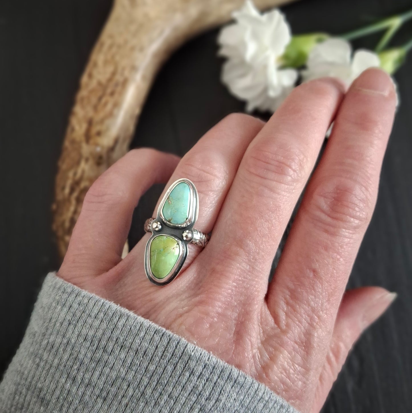Sonoran Gold Turquoise Ring | Sterling Silver | Spring Collection