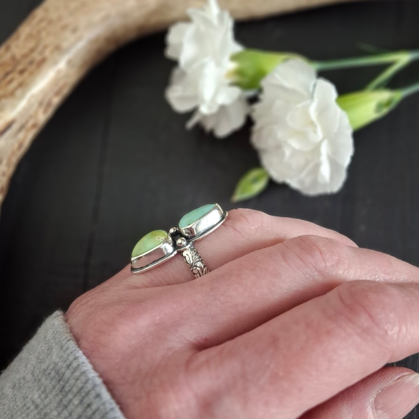 Sonoran Gold Turquoise Ring | Sterling Silver | Spring Collection
