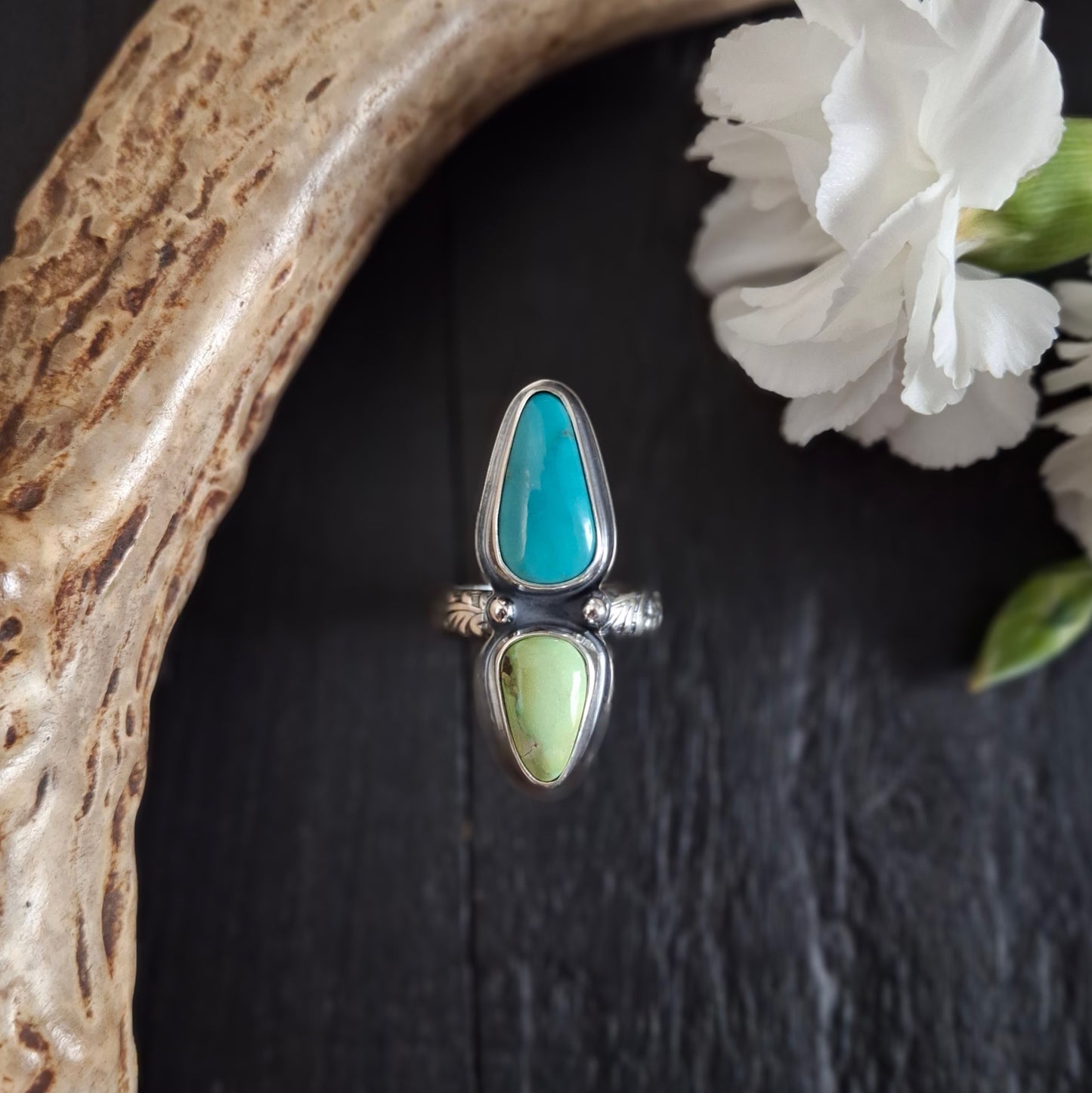 Sonoran Gold and Carico Lake Turquoise Ring | Sterling Silver | Spring Collection
