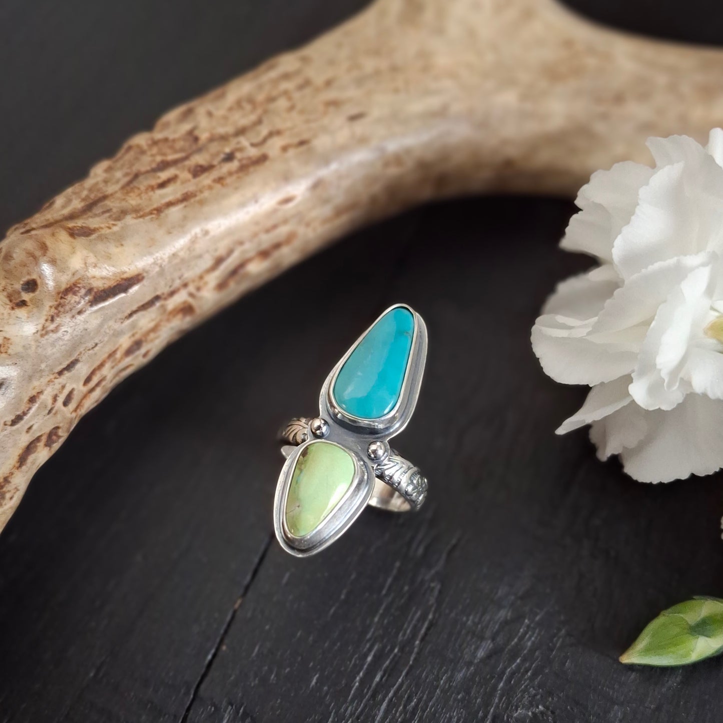 Sonoran Gold and Carico Lake Turquoise Ring | Sterling Silver | Spring Collection