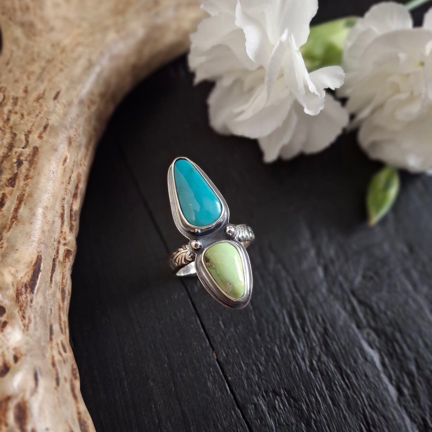 Sonoran Gold and Carico Lake Turquoise Ring | Sterling Silver | Spring Collection