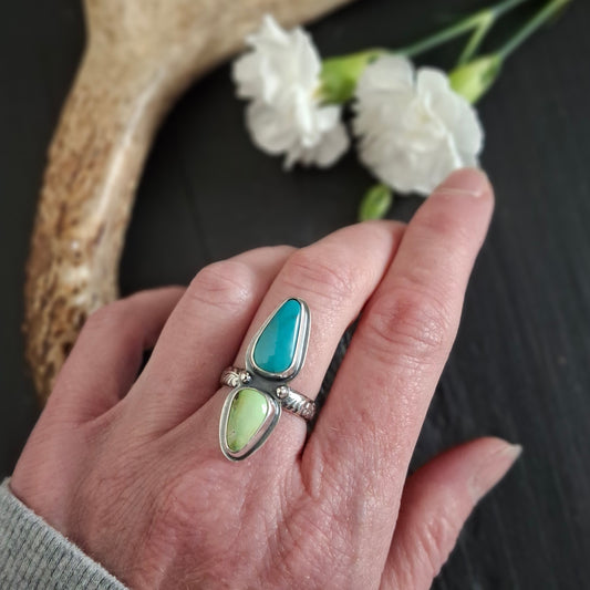 Sonoran Gold and Carico Lake Turquoise Ring | Sterling Silver | Spring Collection