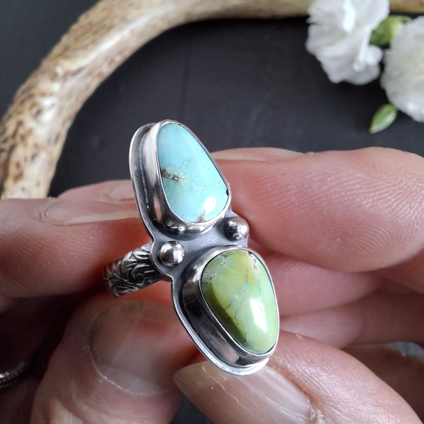 Sonoran Gold Turquoise Ring | Sterling Silver | Spring Collection