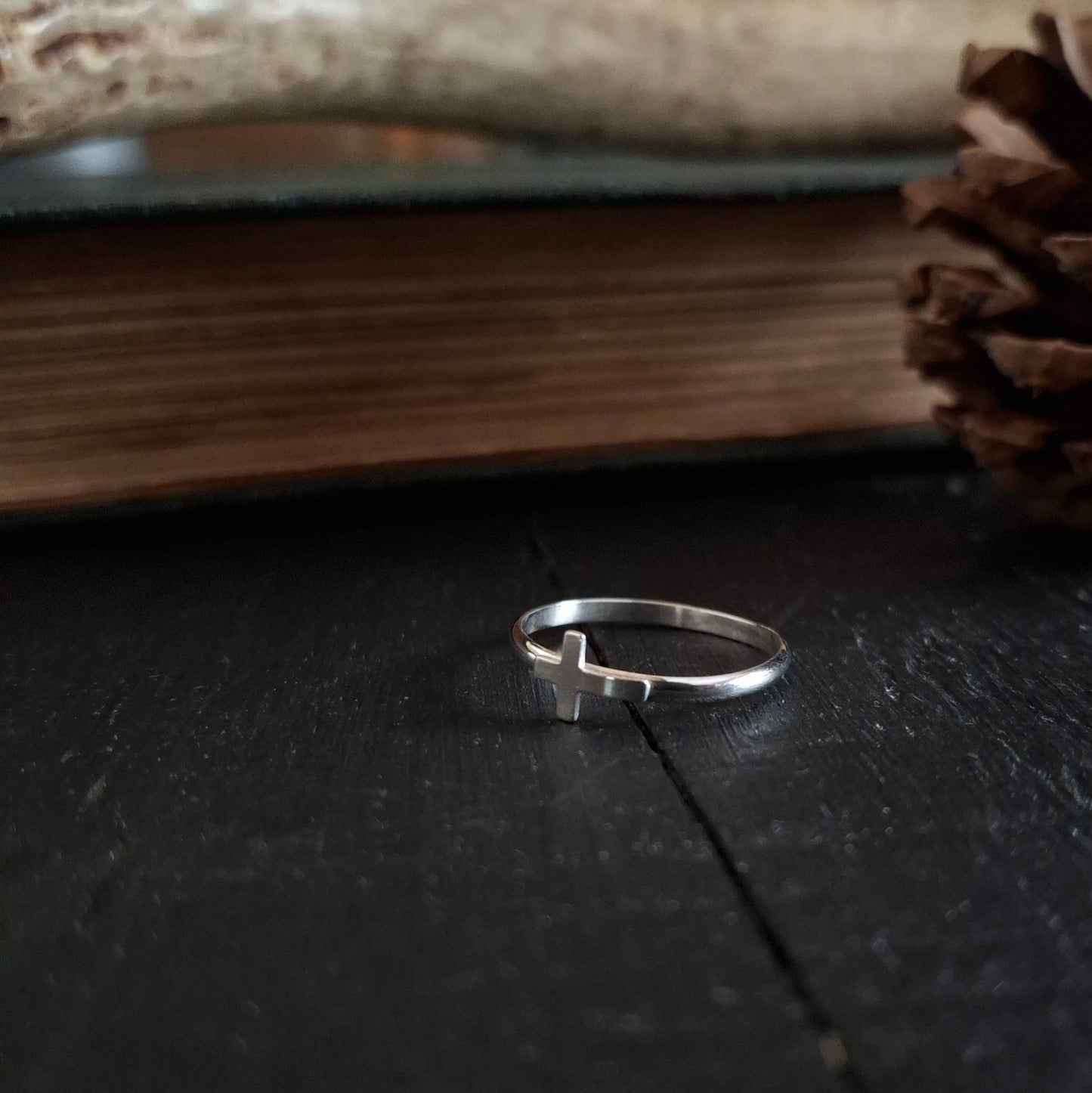 Sterling Silver Cross Ring | Dainty Faith Ring | Minimalist Christian Jewelry
