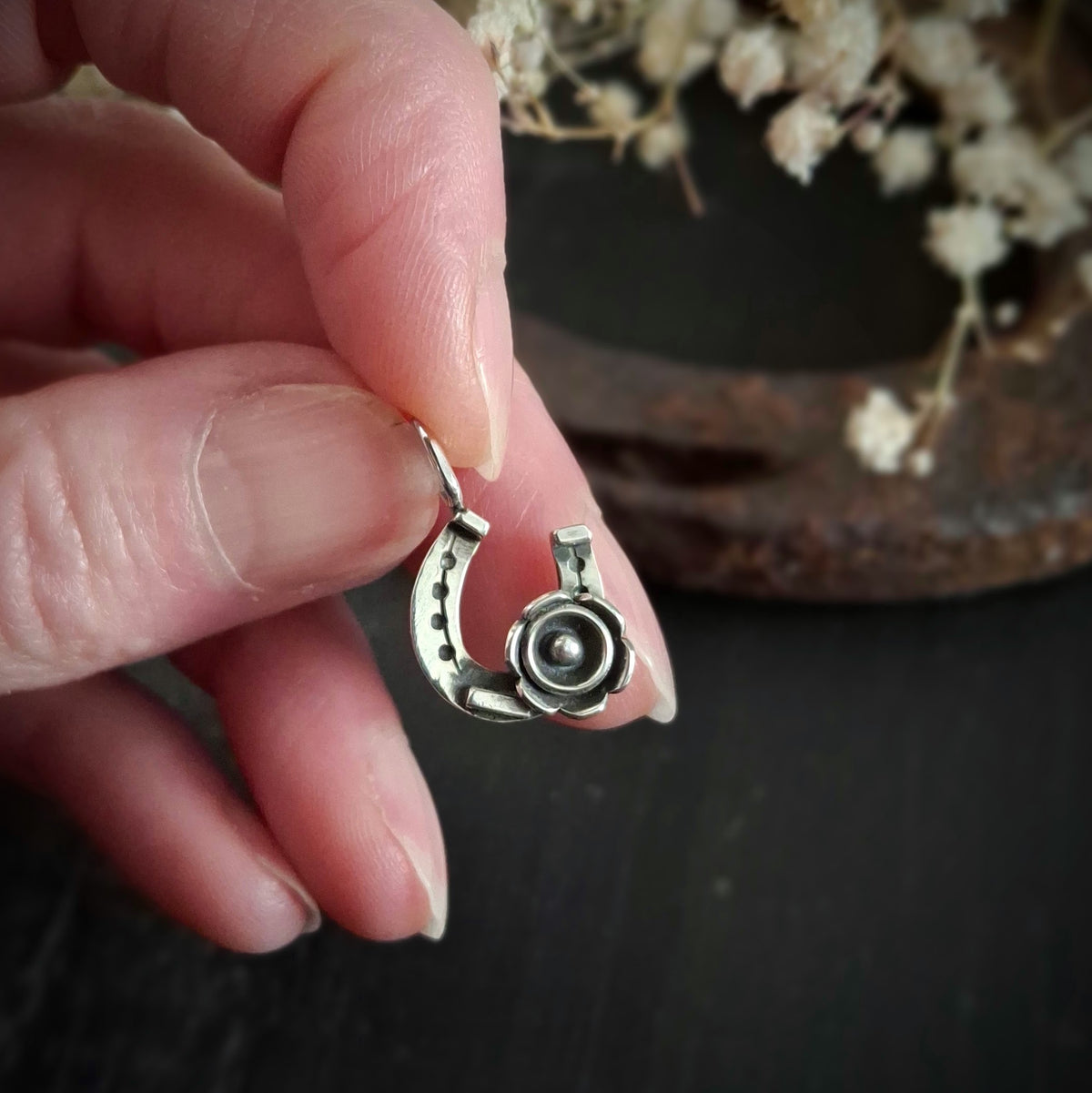 Western Sterling Silver Charms | Reclaimed Silver | Turquoise Accent