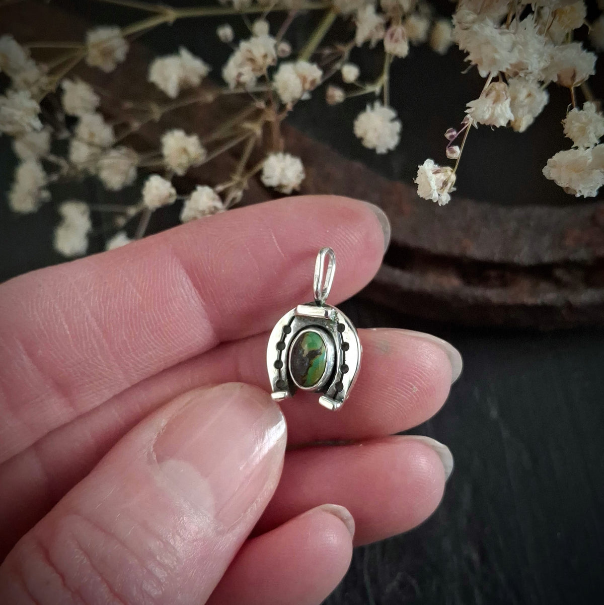 Western Sterling Silver Charms | Reclaimed Silver | Turquoise Accent