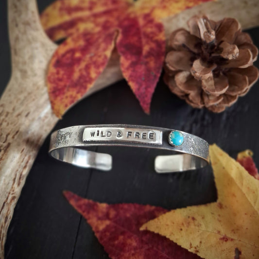 Wild & Free Sterling Silver Cuff | Reclaimed Silver and Arizona Turquoise