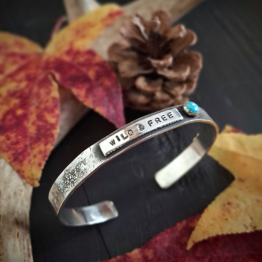 Wild & Free Sterling Silver Cuff | Reclaimed Silver and Arizona Turquoise