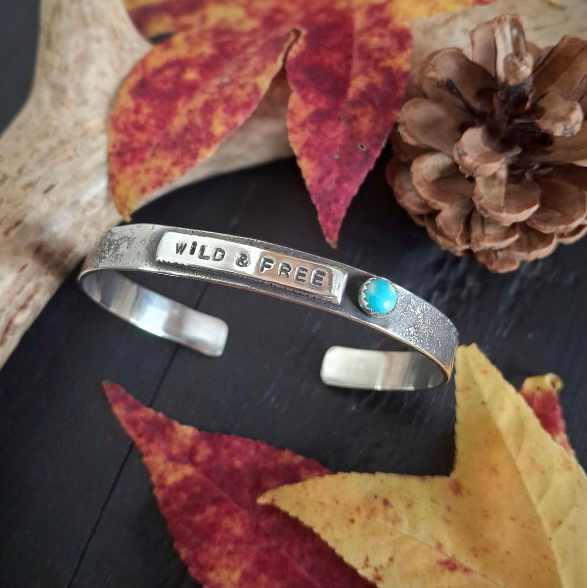 Wild & Free Sterling Silver Cuff | Reclaimed Silver and Arizona Turquoise