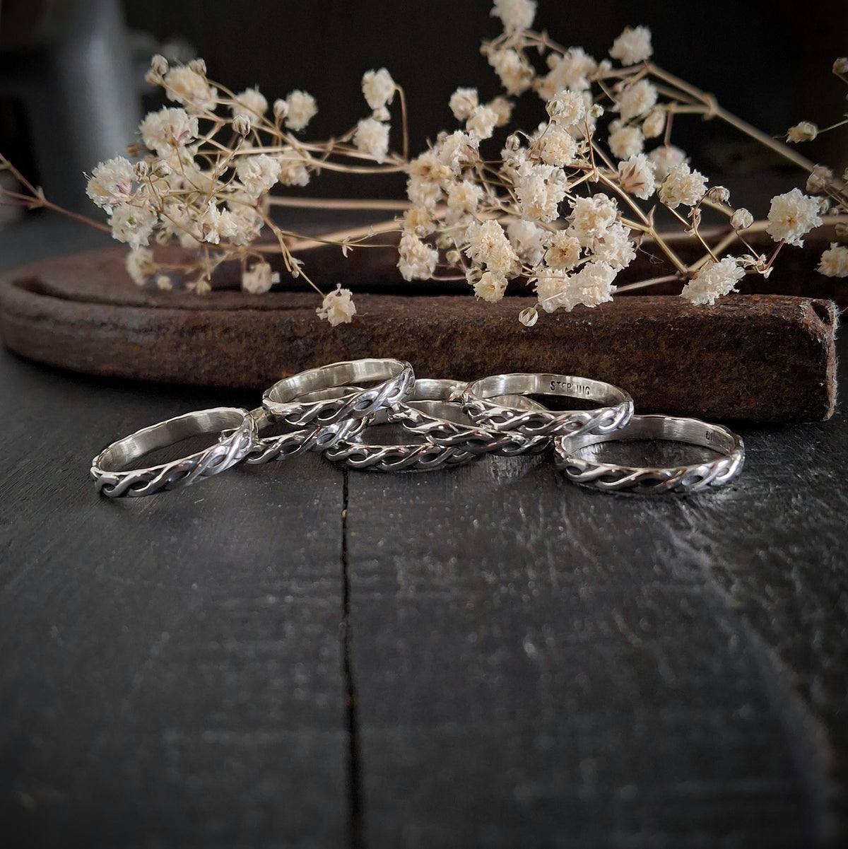 Braided Sterling Silver Ring | Rustic Western Style | Made to Order