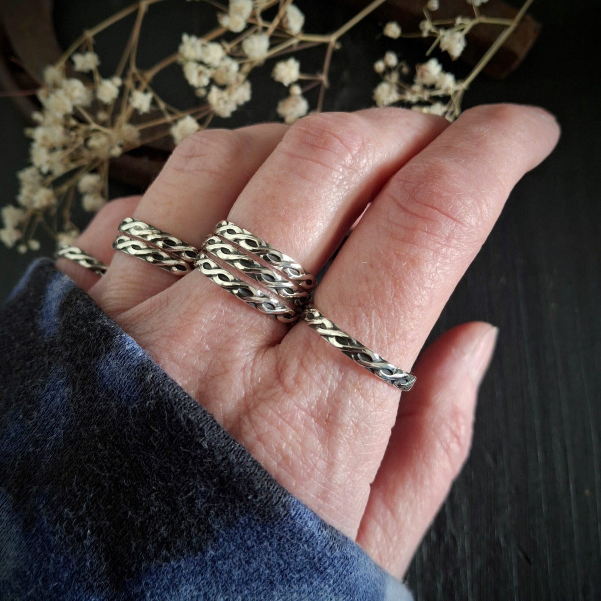 Braided Sterling Silver Ring | Rustic Western Style | Made to Order