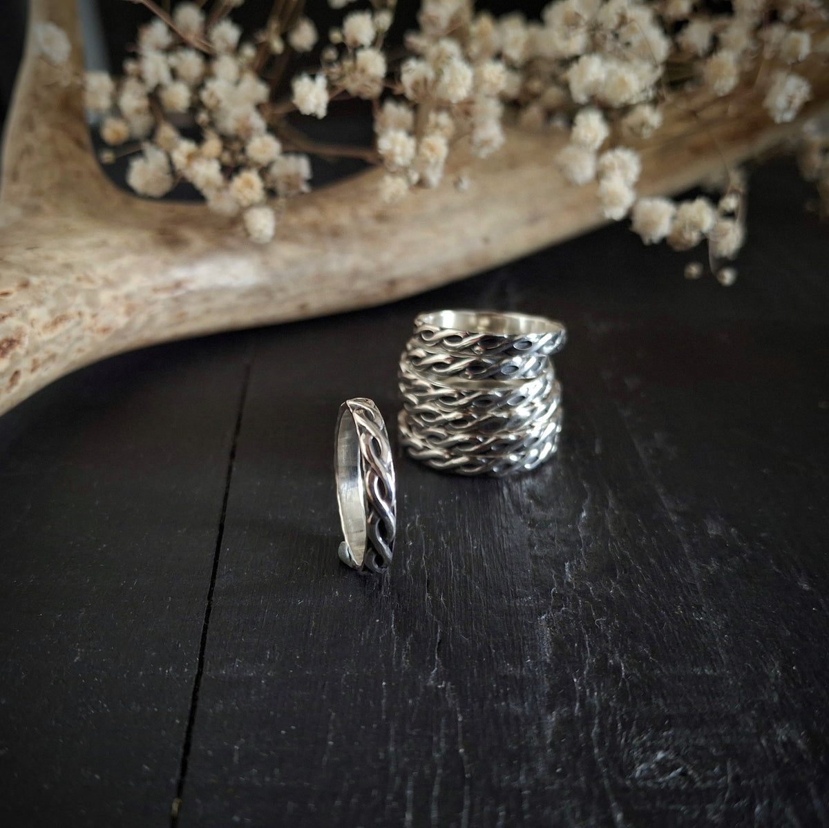 Braided Sterling Silver Ring | Rustic Western Style | Made to Order