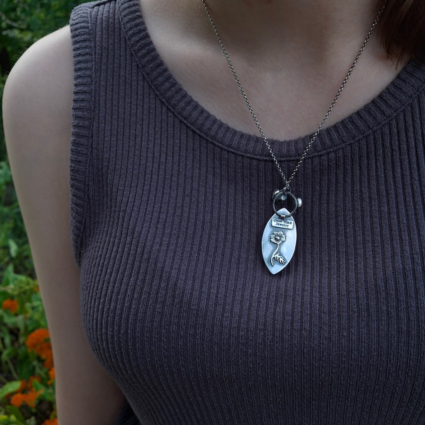 Labradorite Cosmo Flower Pendant | Sterling Silver Necklace