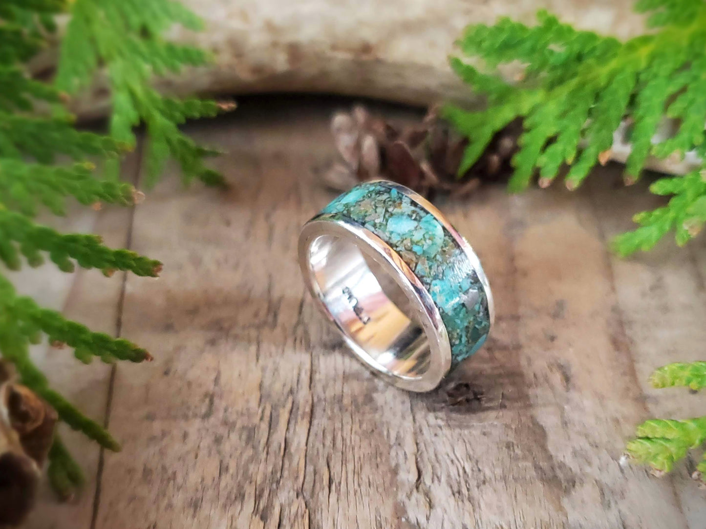 Turquoise Inlay Ring - Size 8