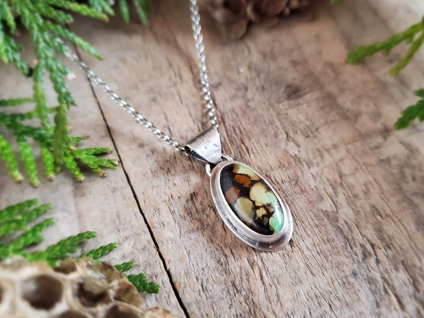 Forest Elements Charm Necklace - Featuring Treasure Mountain Turquoise